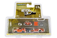 Greenlight - Hitch & Tow Series 26 | 1973 Volkswagen Thing (Type 181) Convertible and 1920 Indian Scout Motorcycle with Utility Trailer (1/64 scale diecast model car, Orange) 32260C/24