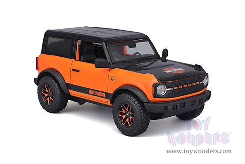 Maisto HD Custom - Ford Bronco Badlands (2021, 1/24 scale diecast model car, Black/Orange) 32272OR