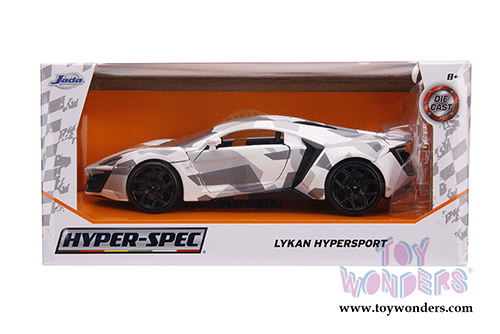Jada Toys Hyper-Spec - Lykan Hypersport Hardtop (1/24, diecast model car, White Camouflage) 32273/4