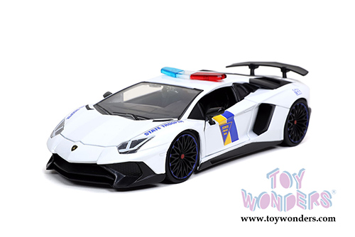 Jada Toys Hyper-Spec - Lamborghini Veneno State Trooper Police Hardtop (1/24, diecast model car, White) 32276/4
