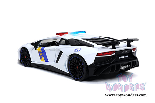 Jada Toys Hyper-Spec - Lamborghini Veneno State Trooper Police Hardtop (1/24, diecast model car, White) 32276/4
