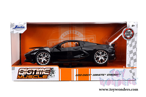 Jada Toys Bigtime Muscle - Chevrolet&reg; Corvette&reg; Stingray Hardtop (2020, 1/24 scale diecast model car, Glossy Black) 32284/4