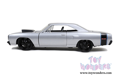 Jada Toys Bigtime Muscles - Plymouth Road Runner Hardtop (1970, 1/24 scale diecast model car, Silver) 32306/4