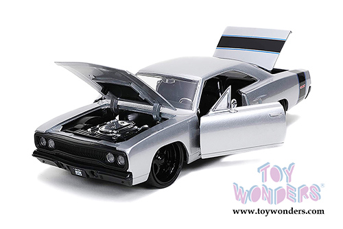Jada Toys Bigtime Muscles - Plymouth Road Runner Hardtop (1970, 1/24 scale diecast model car, Silver) 32306/4