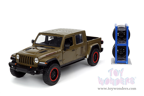 Jada Toys Just Trucks - Jeep® Gladiator Rubicon Pickup Truck with Extra Wheels (2020, 1/24 scale diecast model car, Dark Green) 32307