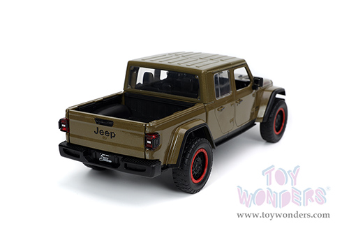 Jada Toys Just Trucks - Jeep® Gladiator Rubicon Pickup Truck with Extra Wheels (2020, 1/24 scale diecast model car, Dark Green) 32307