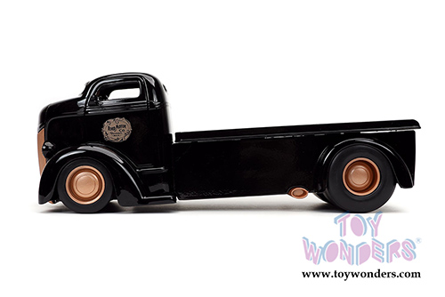 Jada Toys Just Trucks - Ford COE Flatbed Tow Truck "Ford Motor Co." with Extra Wheels (1947, 1/24 scale diecast model car, Black) 32314/4