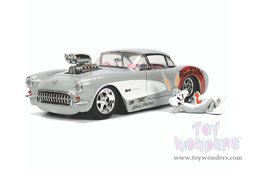 Jada Toys - Hollywood Rides | Looney Tunes&trade; Chevrolet&reg; Corvette&trade; with Bugs Bunny figure (1957, 1/24, diecast model car, Beige) 32390