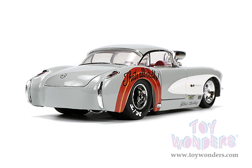 Jada Toys - Hollywood Rides | Looney Tunes&trade; Chevrolet&reg; Corvette&trade; with Bugs Bunny figure (1957, 1/24, diecast model car, Beige) 32390
