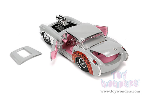 Jada Toys - Hollywood Rides | Looney Tunes&trade; Chevrolet&reg; Corvette&trade; with Bugs Bunny figure (1957, 1/24, diecast model car, Beige) 32390