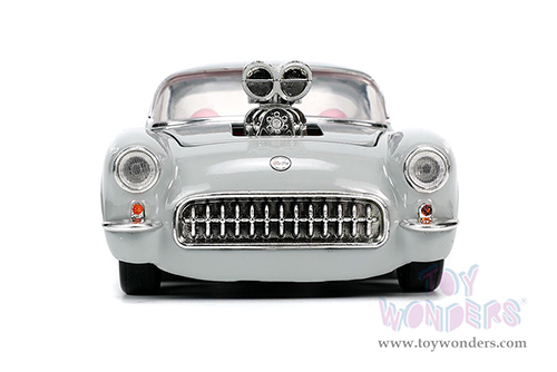Jada Toys - Hollywood Rides | Looney Tunes&trade; Chevrolet&reg; Corvette&trade; with Bugs Bunny figure (1957, 1/24, diecast model car, Beige) 32390