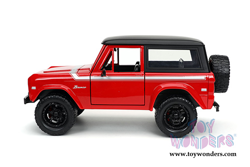 Jada Toys Just Trucks - Ford Bronco with Extra Wheels (1973, 1/24 scale diecast model car, Red/Black) 32425/4