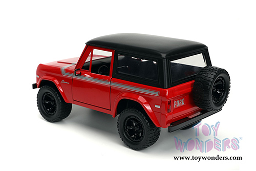 Jada Toys Just Trucks - Ford Bronco with Extra Wheels (1973, 1/24 scale diecast model car, Red/Black) 32425/4
