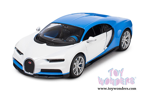 Maisto Design - Exotics | Bugatti Chiron Hardtop (1/24 scale diecast model car, White/Blue) 32509SB