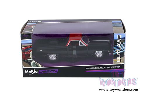 Maisto Design - Outlaws | Chevrolet&reg; El Camino&trade; (1965, 1/25 scale diecast model car, Black/Red) 32517BK