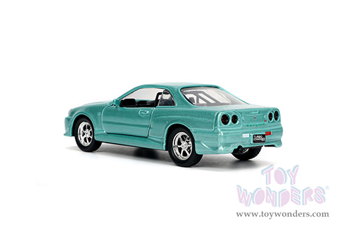Jada Toys Fast & Furious - Brian's Nissan Skyline GT-R (R34) (1/32 scale diecast model car, Turquoise) 32586