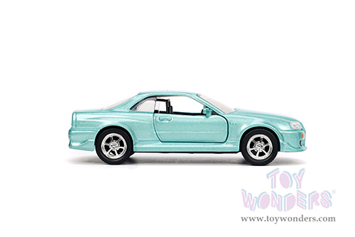 Jada Toys Fast & Furious - Brian's Nissan Skyline GT-R (R34) (1/32 scale diecast model car, Turquoise) 32586