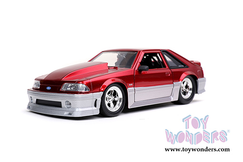 Jada Toys Bigtime Muscle - Ford Mustang GT Hardtop (1989, 1/24 scale diecast model car, Candy Red) 32666/4