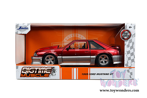 Jada Toys Bigtime Muscle - Ford Mustang GT Hardtop (1989, 1/24 scale diecast model car, Candy Red) 32666/4