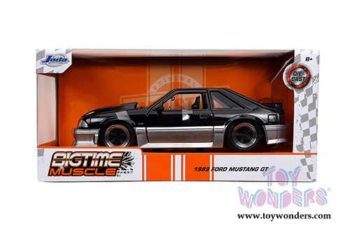 Jada Toys Bigtime Muscle - Ford Mustang GT Hardtop (1989, 1/24 scale diecast model car, Glossy Black) 32667/4