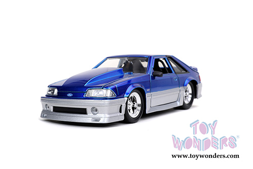 Jada Toys Bigtime Muscle - Ford Mustang GT Hardtop (1989, 1/24 scale diecast model car, Candy Blue) 32670/4
