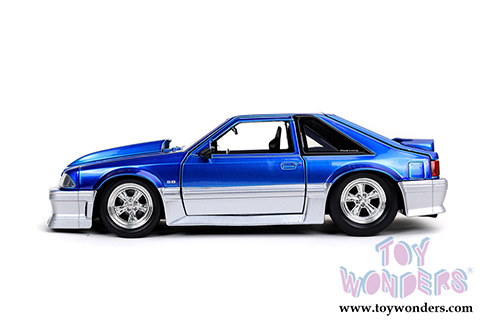Jada Toys Bigtime Muscle - Ford Mustang GT Hardtop (1989, 1/24 scale diecast model car, Candy Blue) 32670/4
