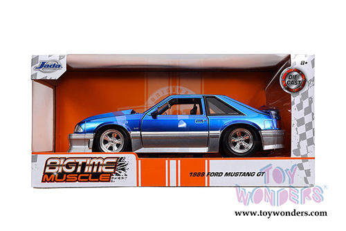 Jada Toys Bigtime Muscle - Ford Mustang GT Hardtop (1989, 1/24 scale diecast model car, Candy Blue) 32670/4