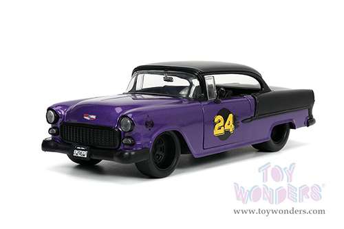 Jada Toys Bigtime Muscle - Chevrolet® Bel Air® #24 Hardtop (1955, 1/24 scale diecast model car, Purple/Black) 32699