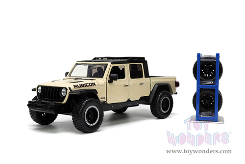 Jada Toys Just Trucks - Jeep® Gladiator Rubicon Pickup Truck with Roof Rack with Extra Wheels (2020, 1/24 scale diecast model car, Cream) 32711