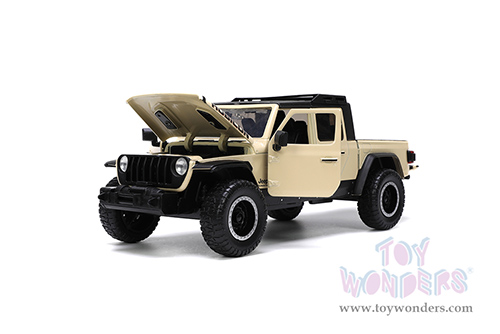 Jada Toys Just Trucks - Jeep® Gladiator Rubicon Pickup Truck with Roof Rack with Extra Wheels (2020, 1/24 scale diecast model car, Cream) 32711