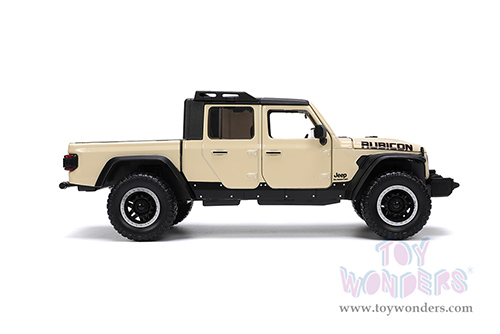 Jada Toys Just Trucks - Jeep® Gladiator Rubicon Pickup Truck with Roof Rack with Extra Wheels (2020, 1/24 scale diecast model car, Cream) 32711
