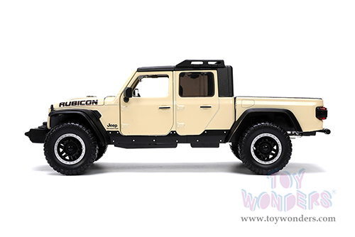 Jada Toys Just Trucks - Jeep® Gladiator Rubicon Pickup Truck with Roof Rack with Extra Wheels (2020, 1/24 scale diecast model car, Cream) 32711