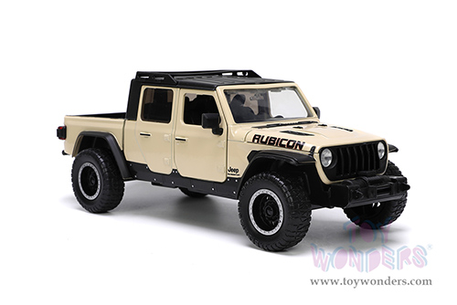 Jada Toys Just Trucks - Jeep® Gladiator Rubicon Pickup Truck with Roof Rack with Extra Wheels (2020, 1/24 scale diecast model car, Cream) 32711