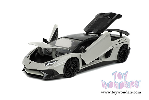 Jada Toys Hyper-Spec - Lamborghini Aventador SV Hardtop (1/24, diecast model car, Gray/Black) 32713/4