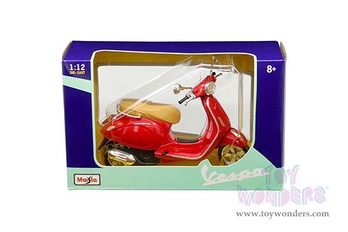 Maisto - Vespa Primavera 150 Scooter (2014, 1/12 scale diecast model bike, Red) 32721R