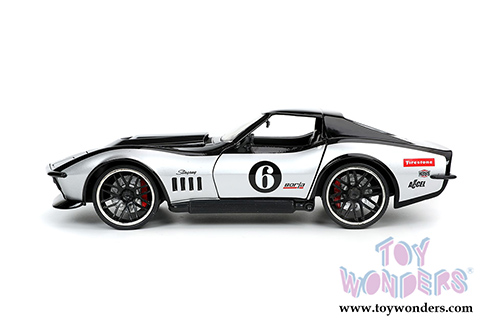 Jada Toys Bigtime Muscle | Chevrolet&reg; Corvette&reg; Stingray ZL-1 #6 Hardtop (1969, 1/24 scale diecast model car, Black/Silver) 32775/4