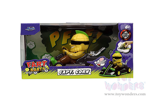 Jada Toys Fart Karts - Captain Corn with 5 Fart Sounds (3.5" diecast model car, Black) 32788