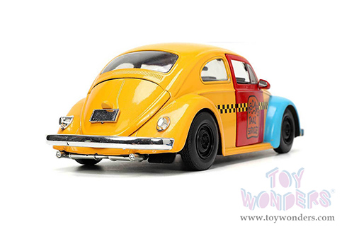 Jada Toys - Hollywood Rides | Volkswagen Beetle Taxi "Oscar's Taxi Service" with Oscar the Grouch Diecast Figure "Sesame Street&reg;" (1959, 1/24, diecast model car, Yellow/Blue/Red) 32801