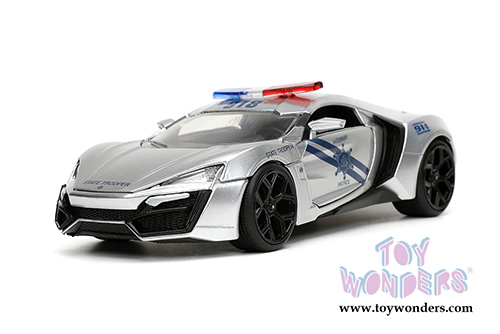 Jada Toys Hyper-Spec - Lykan Hypersport Police "Highway Patrol" Hardtop (1/24, diecast model car, Silver/Blue) 32927/4