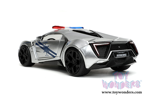 Jada Toys Hyper-Spec - Lykan Hypersport Police "Highway Patrol" Hardtop (1/24, diecast model car, Silver/Blue) 32927/4