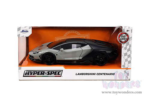 Jada Toys Hyper-Spec - Lamborghini Centenario Hardtop (1/24, diecast model car, Gray/Matte Black) 32951/4