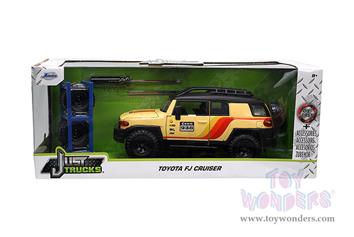 Jada Toys Just Trucks - Toyota FJ Cruiser #938 "KC Hilites" with Extra Wheels (1/24 scale diecast model car, Yellow with Black Top) 33028