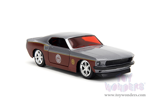 Jada Toys - Hollywood Rides | Marvel Guardians of the Galaxy Ford Mustang with Star Lord Diecast Figure (1969, 1/32 scale diecast model car, Silver/Dark Red) 33077