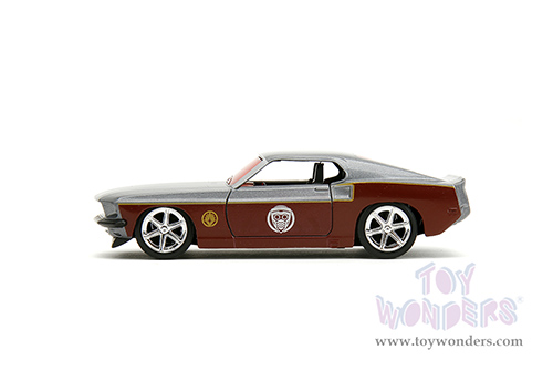 Jada Toys - Hollywood Rides | Marvel Guardians of the Galaxy Ford Mustang with Star Lord Diecast Figure (1969, 1/32 scale diecast model car, Silver/Dark Red) 33077