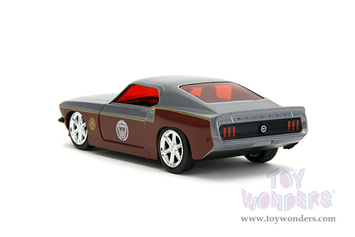 Jada Toys - Hollywood Rides | Marvel Guardians of the Galaxy Ford Mustang with Star Lord Diecast Figure (1969, 1/32 scale diecast model car, Silver/Dark Red) 33077