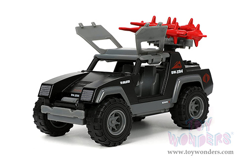 Jada Toys Hollywood Rides - G.I. Joe Stinger with Missile Launcher and Cobra Commander Diecast Figurine (1/32 scale diecast model car, Gray) 33085