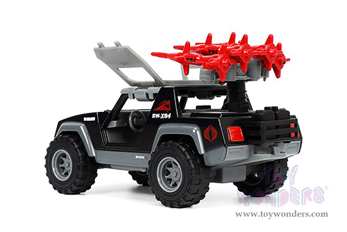 Jada Toys Hollywood Rides - G.I. Joe Stinger with Missile Launcher and Cobra Commander Diecast Figurine (1/32 scale diecast model car, Gray) 33085