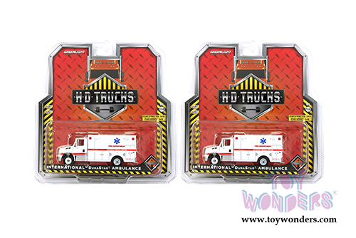 Greenlight - Heavy Duty Trucks Series 14 | 2013 International&reg; Durastar&reg; Ambulance - Fire Dept. Emergency Medical Services ALS Unit (1/64 scale die cast model car, White) 33140B/48