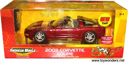 Chevy Corvette Coupe (2003, 1:18 Burgundy) 33174