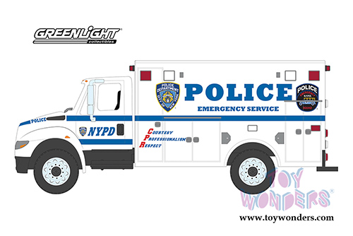 Greenlight - Heavy Duty Trucks Series 19 | International&reg; Durastar&reg; Emergency Service New York Police Department (NYPD) (2013, 1/64 scale diecast model car, White/Blue) 33190B/48